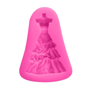 

Silicone Mold 1PC Baking Pan Cake Decorating Tools Wedding Dress Shape Chocolate Soap Mold Cake Stencils Kitchen DIY Tools