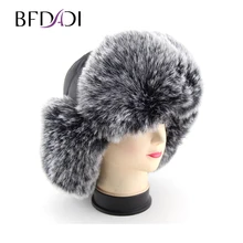 BFDADI, Русская Шапка-бомбер из искусственной кожи, мужские зимние шапки с наушниками, шапка-ушанка, мужские шапки
