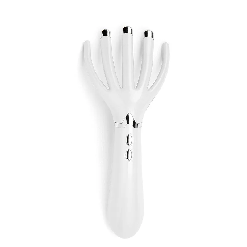 Head Massager Heating Vibration Massage Comb Rechargeable Multi-function Hand Hold Claw Combs Women Gift For Birthday White