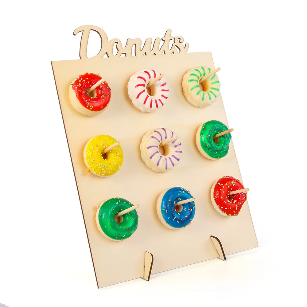 

Birthday Party Favour Storage Rack Wedding Decoration DIY Donut Wall Stand Wooden Candy Sweet Doughnut Holds Home & Living