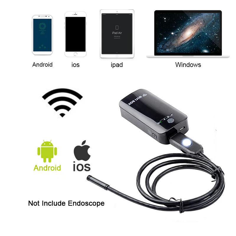 Беспроводной Wi Fi коробка для Android USB гибкий эндоскоп камера Змея Инспекционная