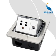 Роскошные Нержавеющая сталь 5 отверстий многофункциональный напольная розетка/Pop Up дизайн гнездо 10A 220 V(SPD-2F/SC6-4