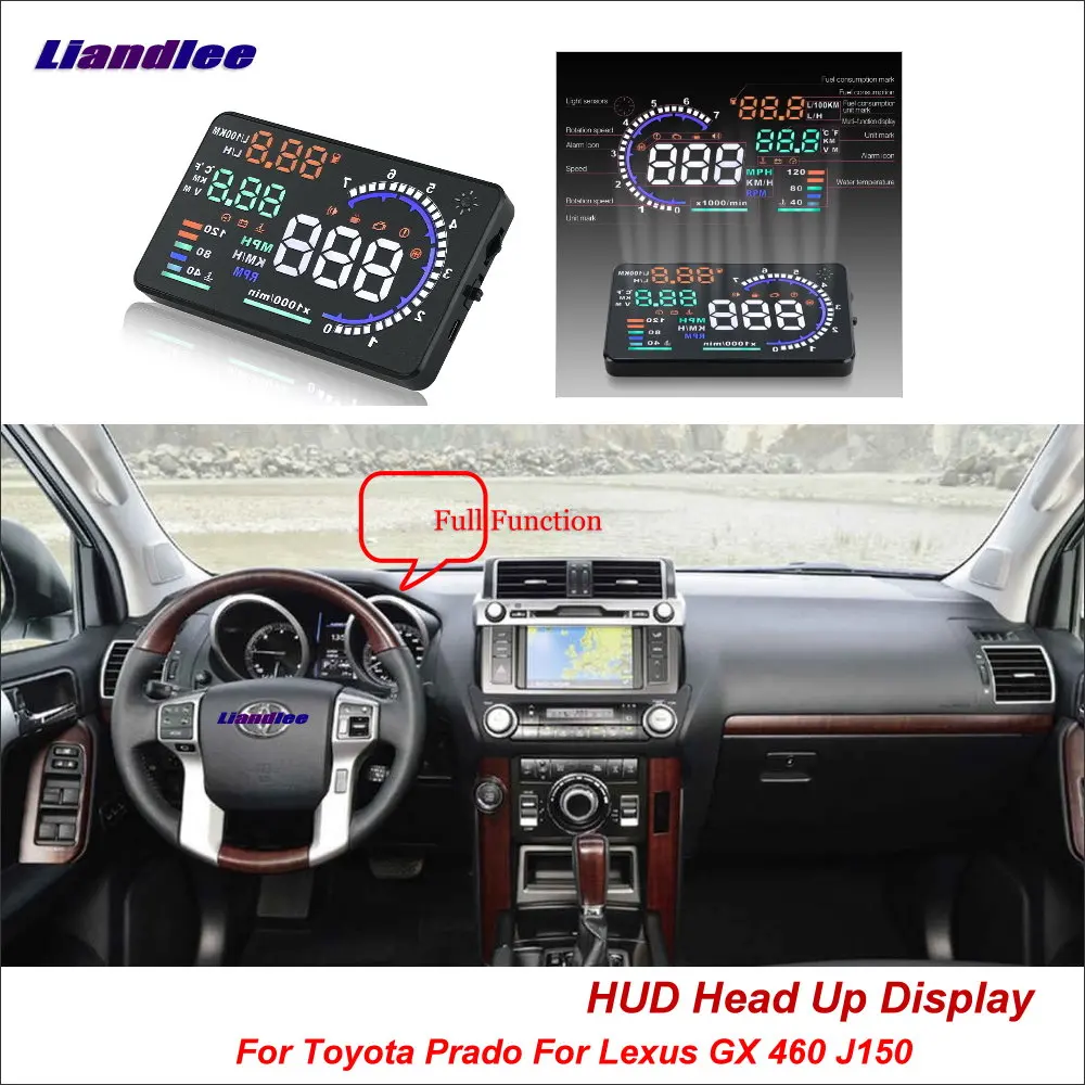 Liandlee для Toyota Prado для Lexus GX 460 J150 2010- безопасный экран для вождения OBD автомобиля HUD Дисплей проектор лобовое стекло