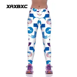 Xaxbxc Новый 1002 сексуальная девушка Slim Fit Карандаш Брюки для девочек Геометрия Galaxy Star звездное небо Печать Тренировки Фитнес эластичные Для