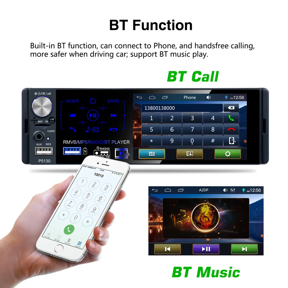 Podofo 1 Din Car Radio Autoradio Stereo Audio RDS Microphone 4.1 inch MP5 Video Player USB MP3 TF ISO In-dash Multimedia Player Podofo 1 Din Car Radio Autoradio Stereo Audio RDS Microphone 4.1 inch MP5 Video Player USB MP3 TF ISO In-dash Multimedia Player