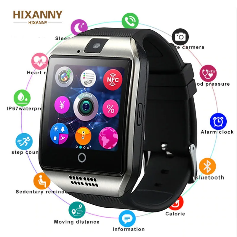 Смарт часы с камерой Q18 Bluetooth Smartwatch SIM TF слот для карты фитнес трекер спортивные