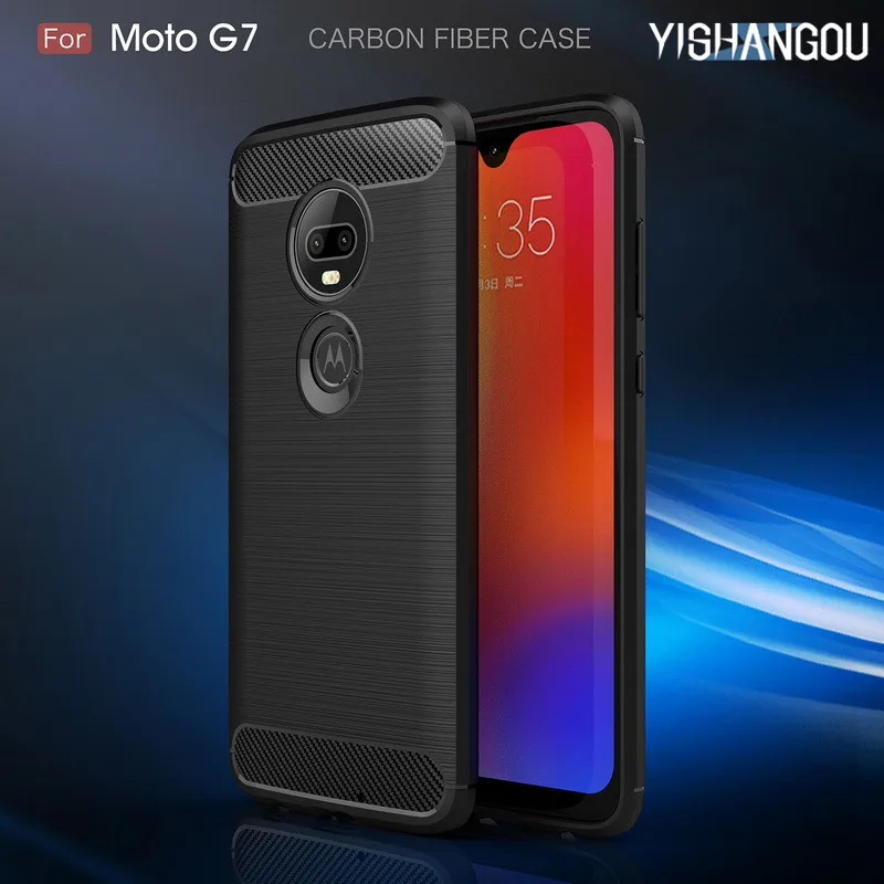 

YISHANGOU Silicon Soft Case For Motorola P30 Note Z3 G6 Play G5S Plus E4 E5 Carbon Fiber Cover For Moto G7 X4 Z2 Force One Power