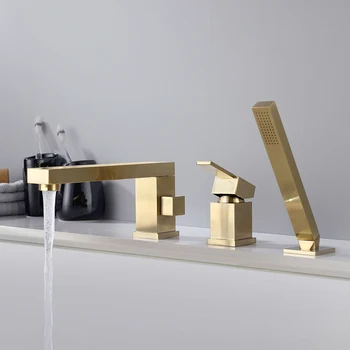 

Brass Chrome/ Matt Black /Brushed Golden Bathroom Shower Faucet Bath Shower Set Bathtub 1 Handle 3 Holes Mixer Sink Taps
