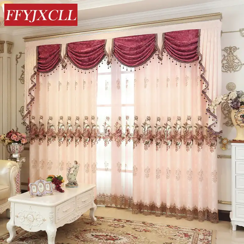 diseno pastoral europea fino patron de flores bordado decoracion cortinas para sala de estar dormitorio tul cortina ventana
