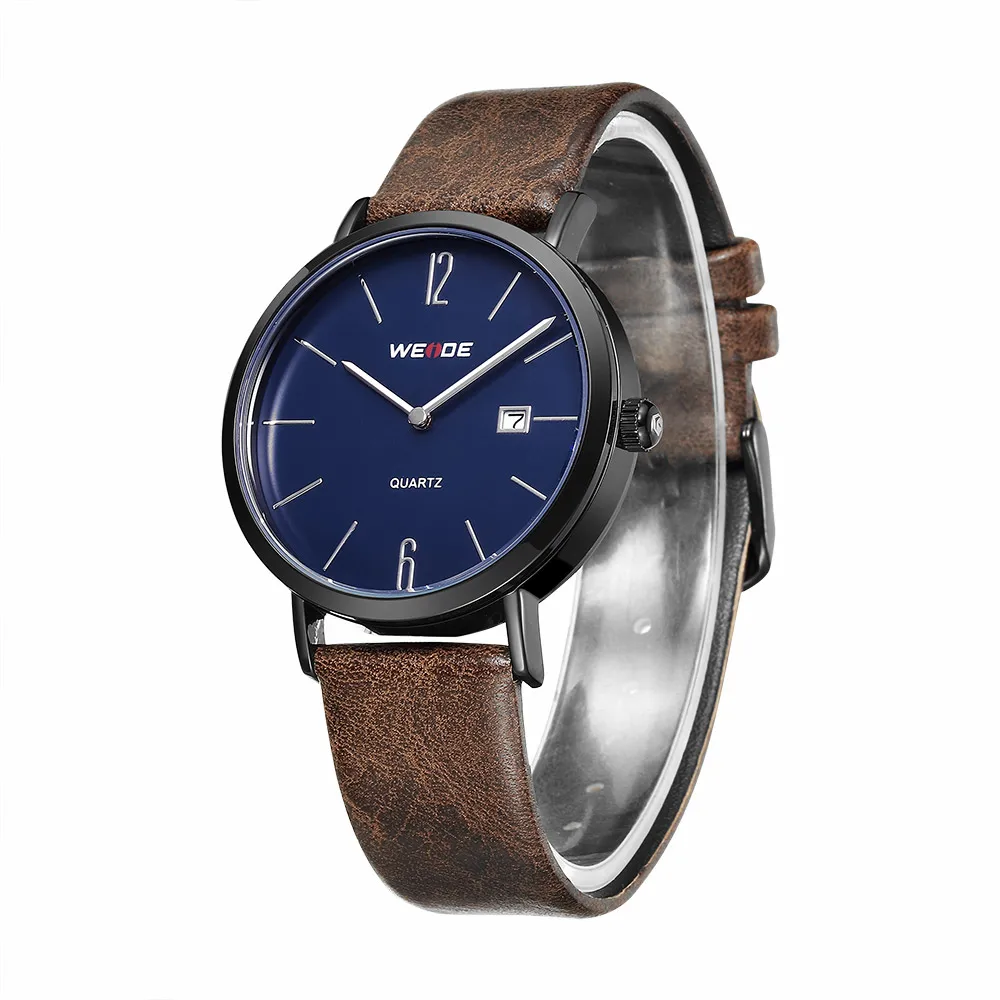 WEIDE Clock leather strap men Analog Quartz Sports Wrist Watch Casual Genuine watch dress watch fashion casual Water Resistant