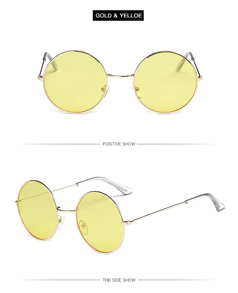 Классические металлические круглые красные Солнцезащитные очки женские многоцветные очки дизайнерские брендовые трендовые очки для взрослых