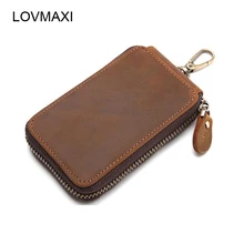 LOVMAXI, новинка, унисекс, натуральная кожа, ключница для автомобиля, на молнии, кошельки для ключей, Мини кошельки,, клатчи