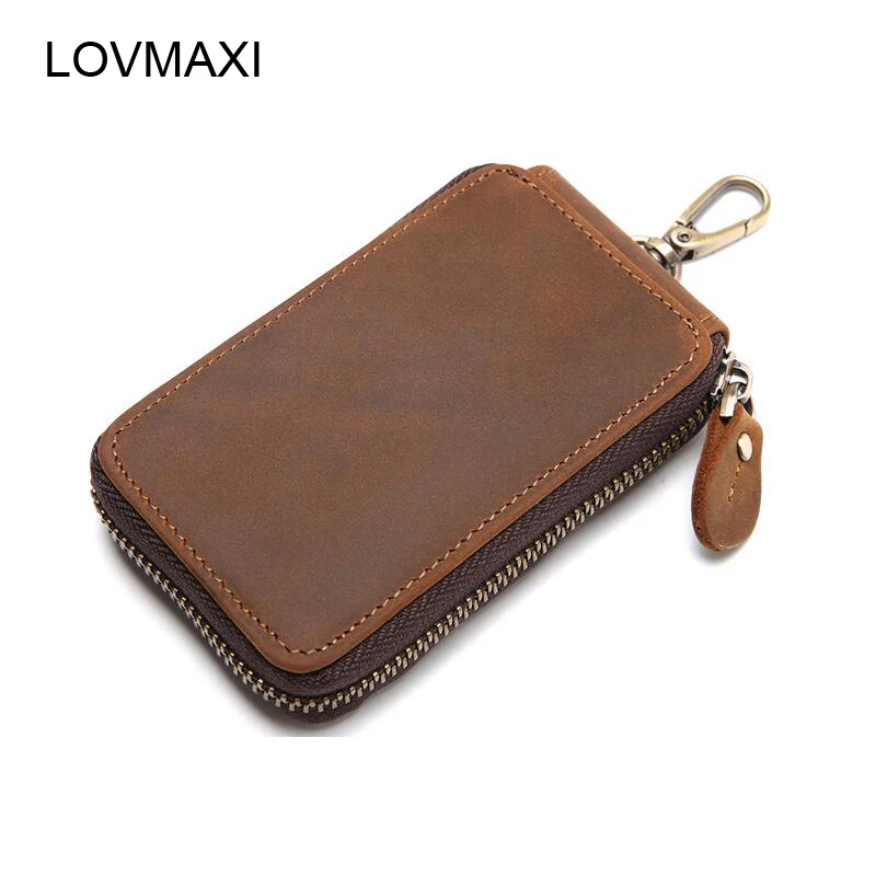 

LOVMAXI New Unisex Genuine leather key holder for car zipper key wallets mini wallets Free shipping clutch bags