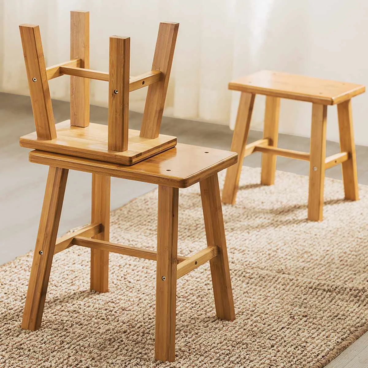 Натуральный стул-табурет для дома, современный табурет для обуви, бамбуковый стул для душа, садовая мебель для гостиной, водонепроницаемый светильник