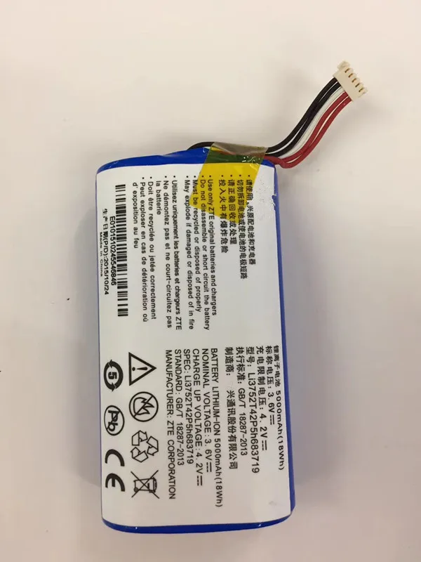 Оригинальная электрическая пластина для ZTE Li3752T42P5h683719 5000mah/18wh Встроенная