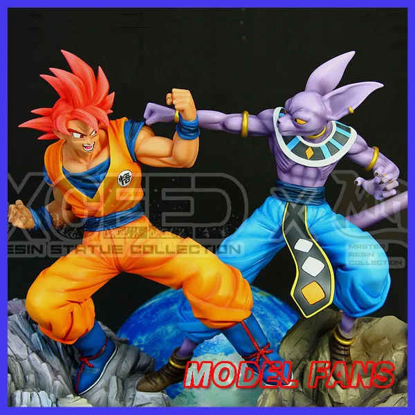 Модель вентиляторов Dragon Ball Z MRC 38 см Сон Гоку синий/красный vs Birusu gk смола статуя фигурка игрушка для коллекции