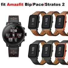 Amazfit reloj de pulsera de cuero Correa 20mm 22mm para Xiaomi Huami Amazfit Bip poco Stratos 2 ritmo Correa banda samsung Gear S2 S3 S4
