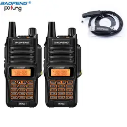 2 шт Baofeng UV-9R плюс влагонепроницаемые Walkie Talkie 8 W Мощный двухстороннее радио Dual Band 10 км UV9R Хэм CB портативный Радиоприемник