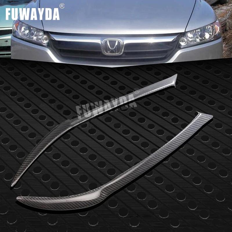 FUWAYDA High Quality Real Carbon Fiber decoration Headlights Eyebrows Eyelids cover for Honda CIVIC 2008 2009 2010 high quality carbon fiber decoration headlight eyelids eyebrows cover trim 2pcs fit for nissan 350z z33 coupe 2003 2008