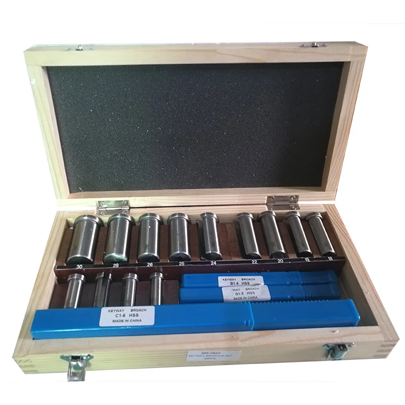 

22pcs Keyway Broach Set Bushing Shim Set Metric System 12-30 HSS Keyway Tool knife for CNC Machine