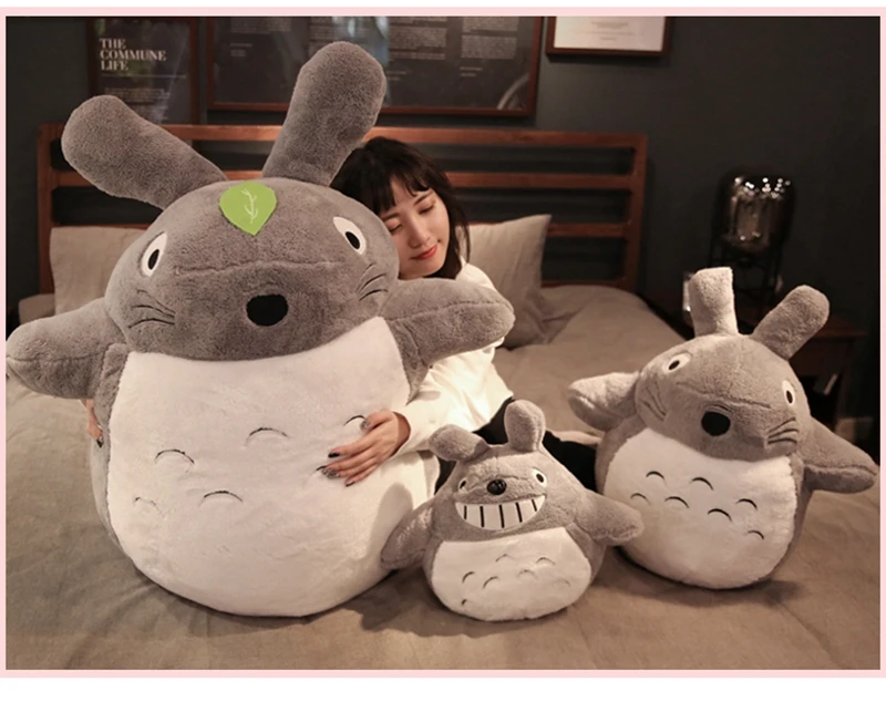 Dorimytrader hot anime totoro plush toy giant stuffed cartoon totoro doll pillow for children friend gift decoration 100cm 120cm 140cm DY50601 (5)
