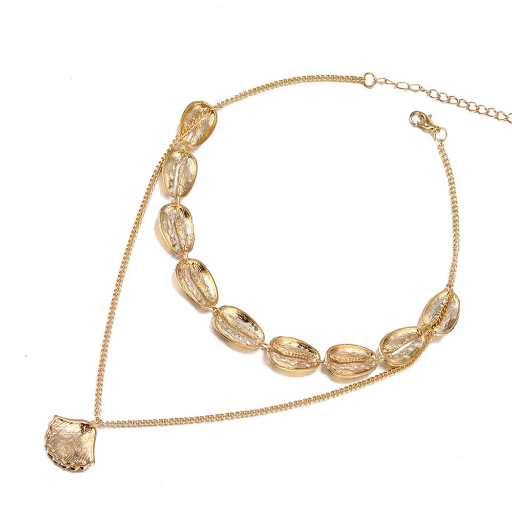 KISSWIFE Multilayer Shell Trendy Necklace for Women Gold Color Long Chain Seashell Ocean Beach Boho Pendant Necklaces Jewelry - Image 4