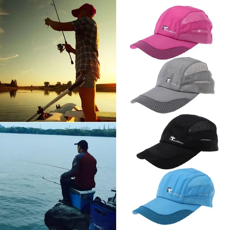 

Outdoor Sports Cap Mesh Quick Dry Breathable Letter Embroidered Men Fishing Cycling Hiking Hat Travel Cap Accessories
