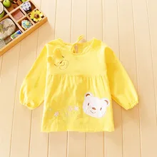 Водонепроницаемый детский нагрудник с длинным рукавом для кормления, мультяшный фартук, детский нагрудник с художественным рисунком, нагрудник для кормления, одежда