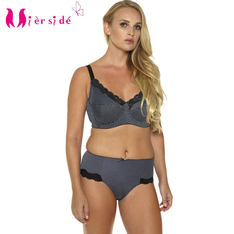 Online Mierside caliente las mujeres Sexy ropa interior de gran tamaño de impresión más Bra conjunto 36 46C D DD DDD E F G sexy casual breve y bralette BL953P conjunto