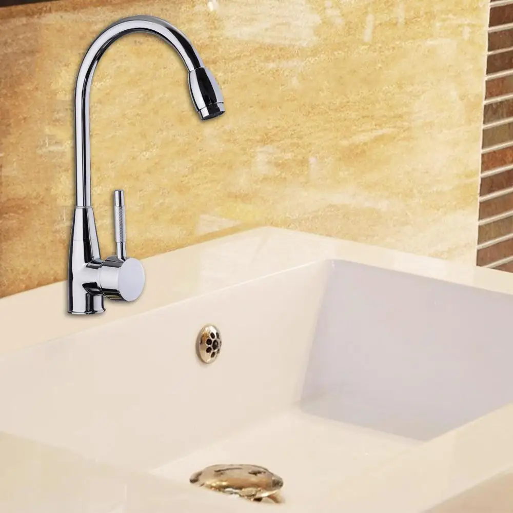 Stainless Steel 360 Degree Swivel Faucet Hot Cold Water Mixer Tap Pull Out Kitchen Tap Silver Bathroom Faucet