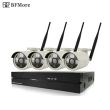 BFMore CCTV System 1080P 4ch Wireless NVR kit Outdoor IR Night Vision IP Camera wifi Camera kit Security System Surveillance