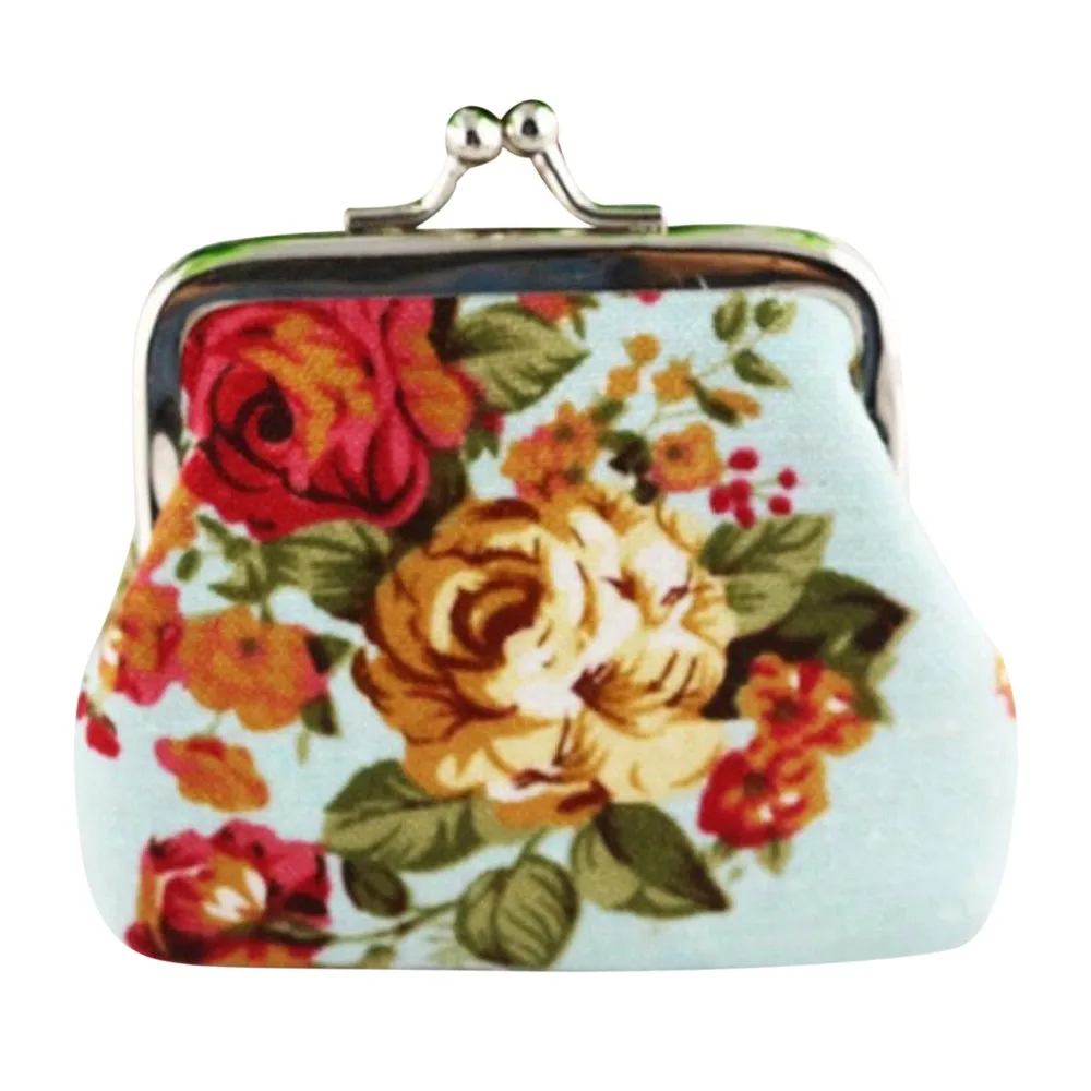 

Ladies Wallets and Purses Women Coin Purses Retro Flower Pattern Small Hasp Female Money Clutch Bag Girls Gift Carteira