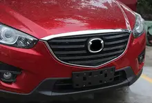 FIT FOR 2012-2015 2016 MAZDA CX-5 CX5 CHROME FRONT HOOD BONNET GRILL GRILLE LIP MOLDING COVER TRIM BAR GARNISH SPOILER PROTECTOR