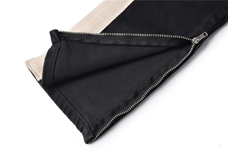 Wycbk мужские рваные джинсы с боковой полосой в стиле пэчворк, новинка, модные рваные джинсы, 2 цвета