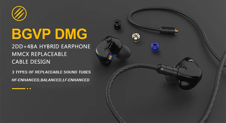 BGVP DMG HIFI наушники 2DD+ 4BA гибридные IEM технологии в уши с MMCX сменный кабель дизайн корпус из алюминиевого сплава