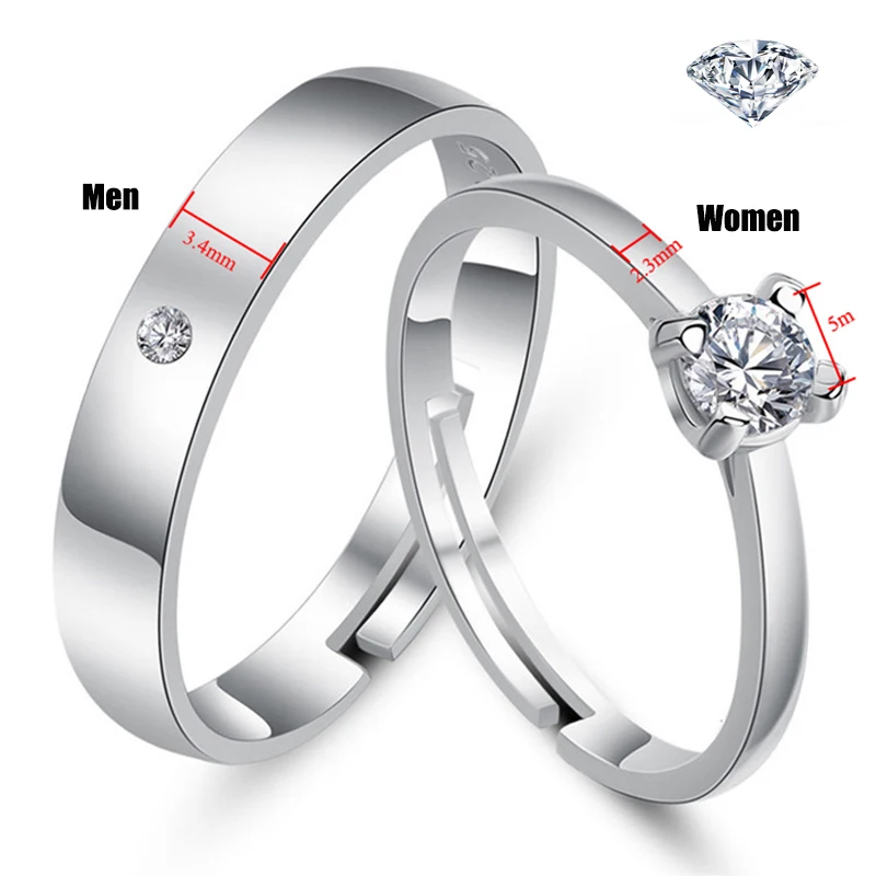 Qevila Fashion Jewelry Rings Romantic Engagement Wedding Rings Original Design Jewelry Cubic Zirconia Ring for Women Men Lover (4)