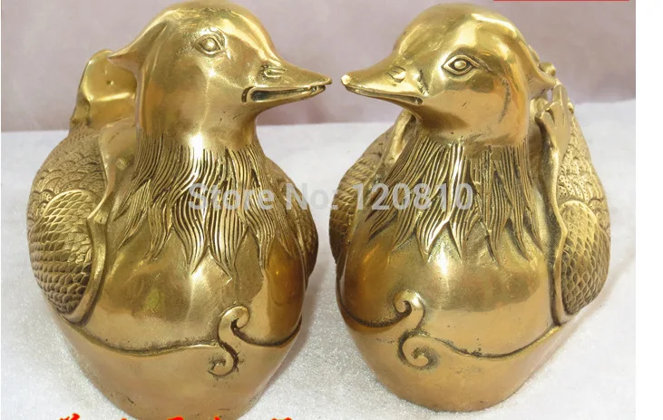 

Feng Shui Bronze Copper Mandarin duck pair Bainianhaoge marriage gifts, home accessories ornaments help marital harmony statue