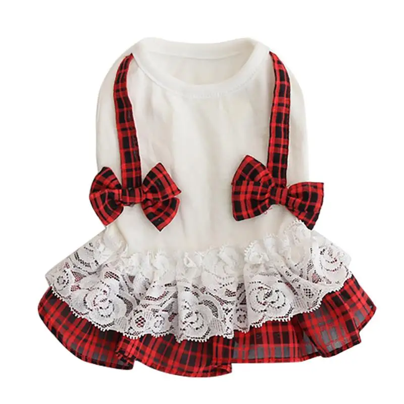 

Cat Dog Tutu Dress Pet Clothes Plaid Lace Bow Puppy Costume Apparel Princess Dresses Pet Cloth For Small Medium Dogs Cats Supply