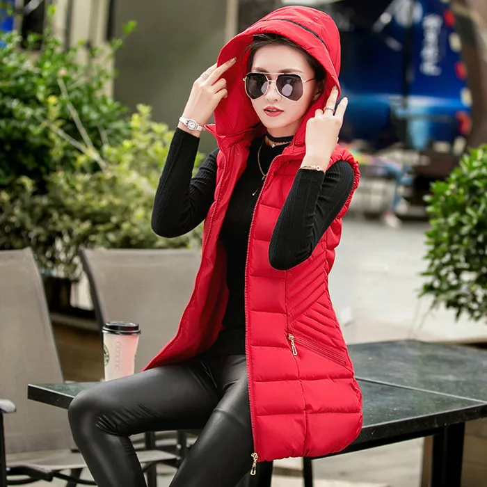Новинка, осенний и зимний женский хлопковый жилет, мягкий теплый жилет размера плюс 3XL, женская верхняя одежда, брендовый жилет - Цвет: red
