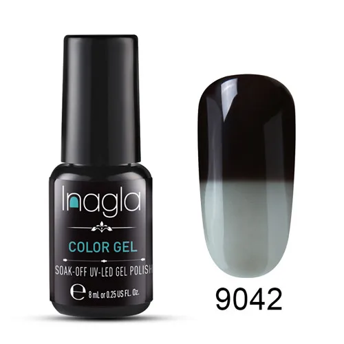 Inagla лак для ногтей изменение температуры 100 Цвет гель для ногтей 8 мл УФ светодиодный Гель-лак для ногтей - Цвет: 9042