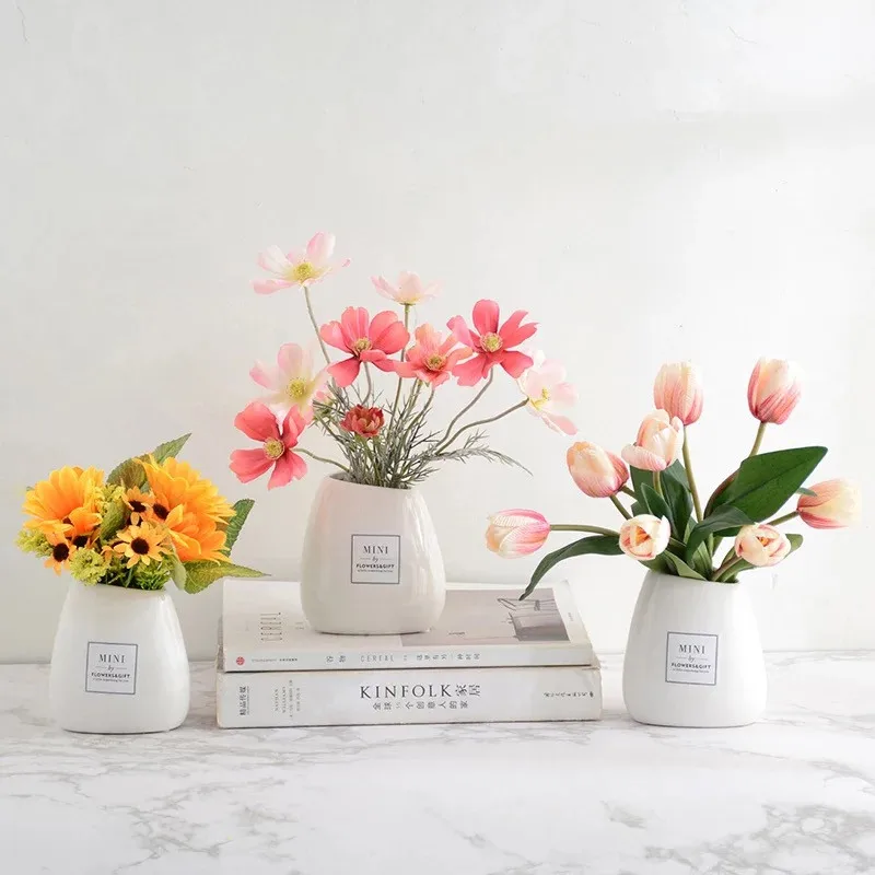 

Wedding Vases Flower Home Decor for Artificial Flower Bouquet with Vase Wedding Table Decoration