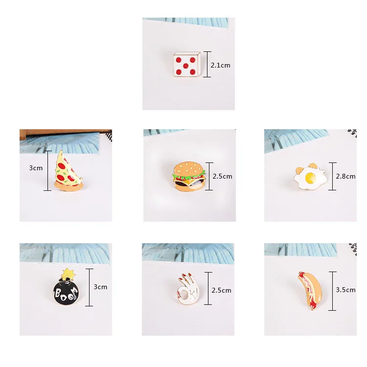 1 шт. Kawaii еда серии знак Гамбург пицца Хот дог Броши Металлические Декоративные значки
