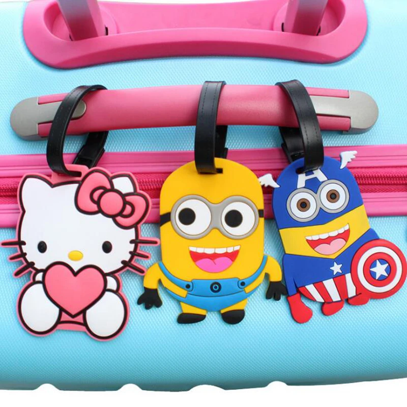 

Cute Cartoon Hello Kitty Luggage Tag Travel Accessories Silica Gel Suitcase ID Address Holder Baggage Boarding Portable Label