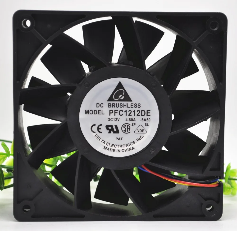 

DELTA 12038 4.8A PFC1212DE super large wind volume and double ball bearing violent 4-wire fans for