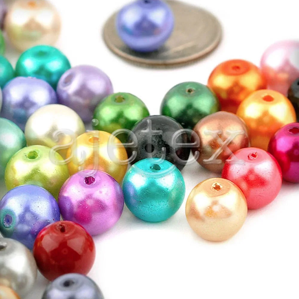 200pcs Round Maroon Glass Pearl Beads 4x4mm Spacer Jewelry Making DIY GP0001-13