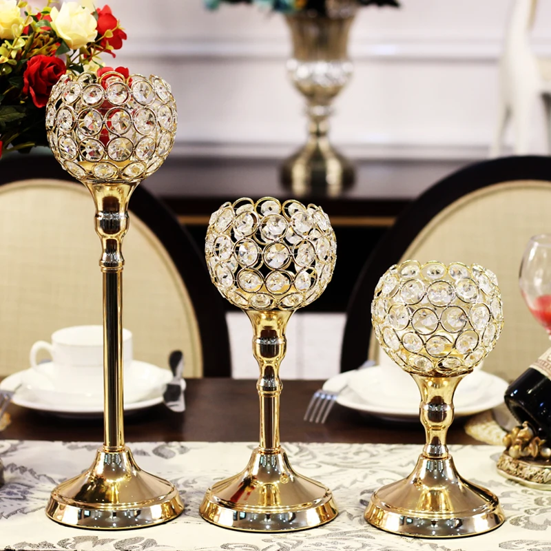Buy Crystal Gold Candlesticks Europe Romantic