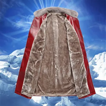 

Faux Leather Coat Women Black Red XL 5XL Plus Size PU Jacket 2019 New Autumn Winter Fashion Plus Velvet Mom Coats Feminina LR251