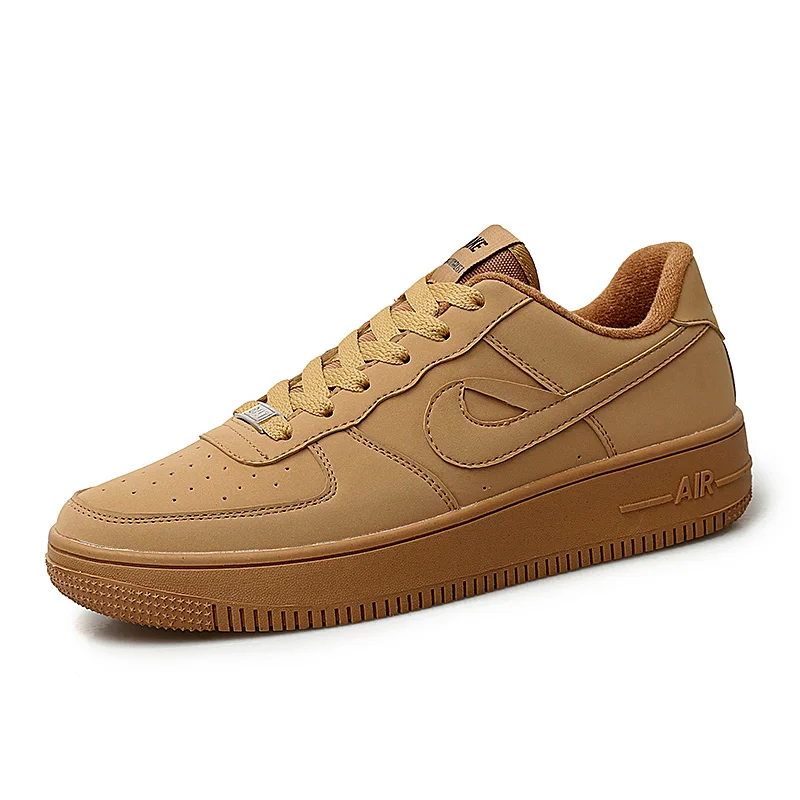 Classic Men Brand White Shoes Air Force One AF1 Wheat Color Sneakers Mens Breathable Skateborad Shoes Man Comfortable Sport Shoe