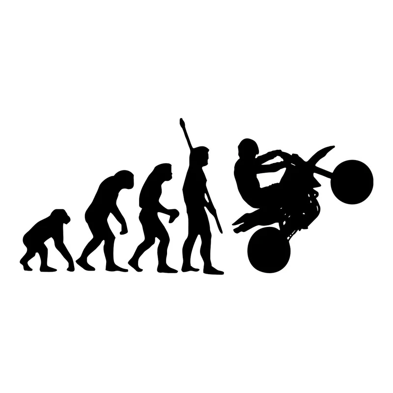 

19*8.5CM Fashion Human Evolution Motorcycle Car Stickers Personalized Vinyl Reflective Decals Black/Silver