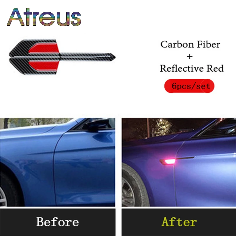 

Atreus Car side carbon fiber reflective stickers For Alfa Romeo Chevrolet Aveo Captiva Ford Focus 3 2 Fiesta Mondeo Kuga Fusion